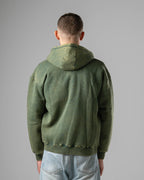 Washed Green Castle Zip Hoodie