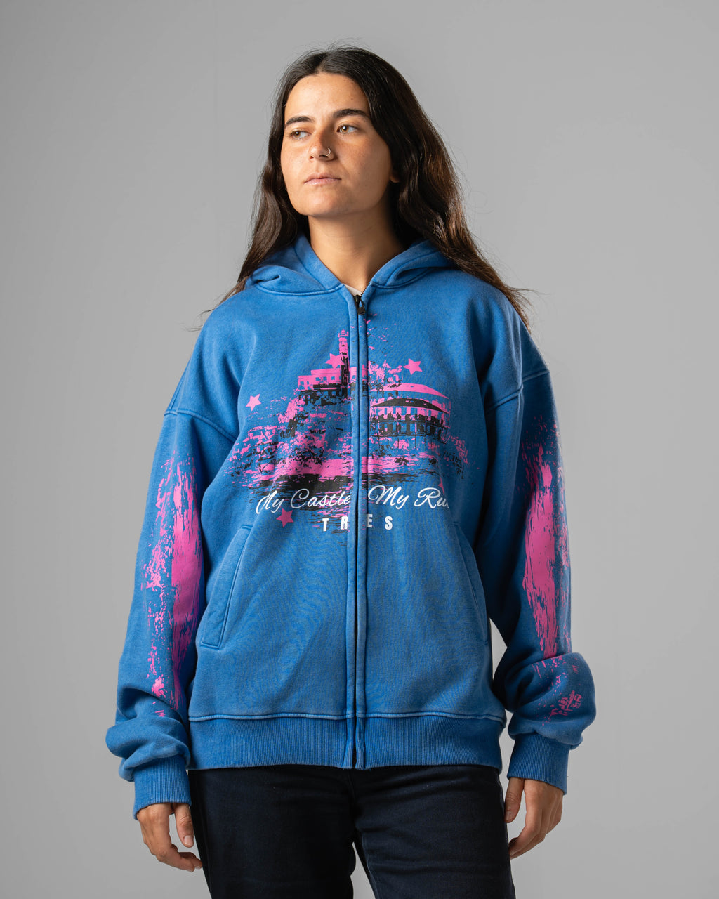 Washed Pepsi Castle Zip Hoodie