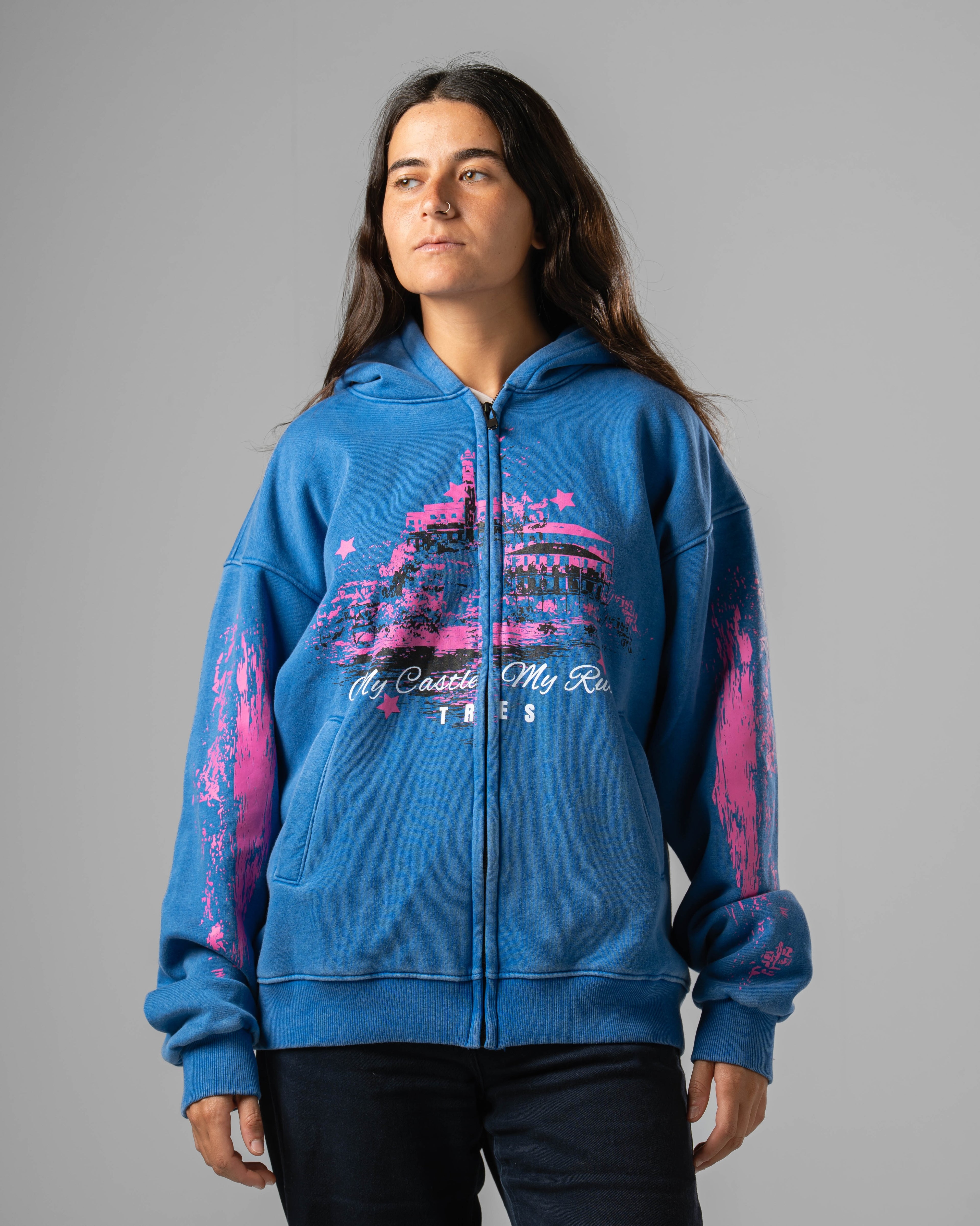 Washed Pepsi Castle Zip Hoodie