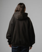 Washed Black Castle Zip Hoodie