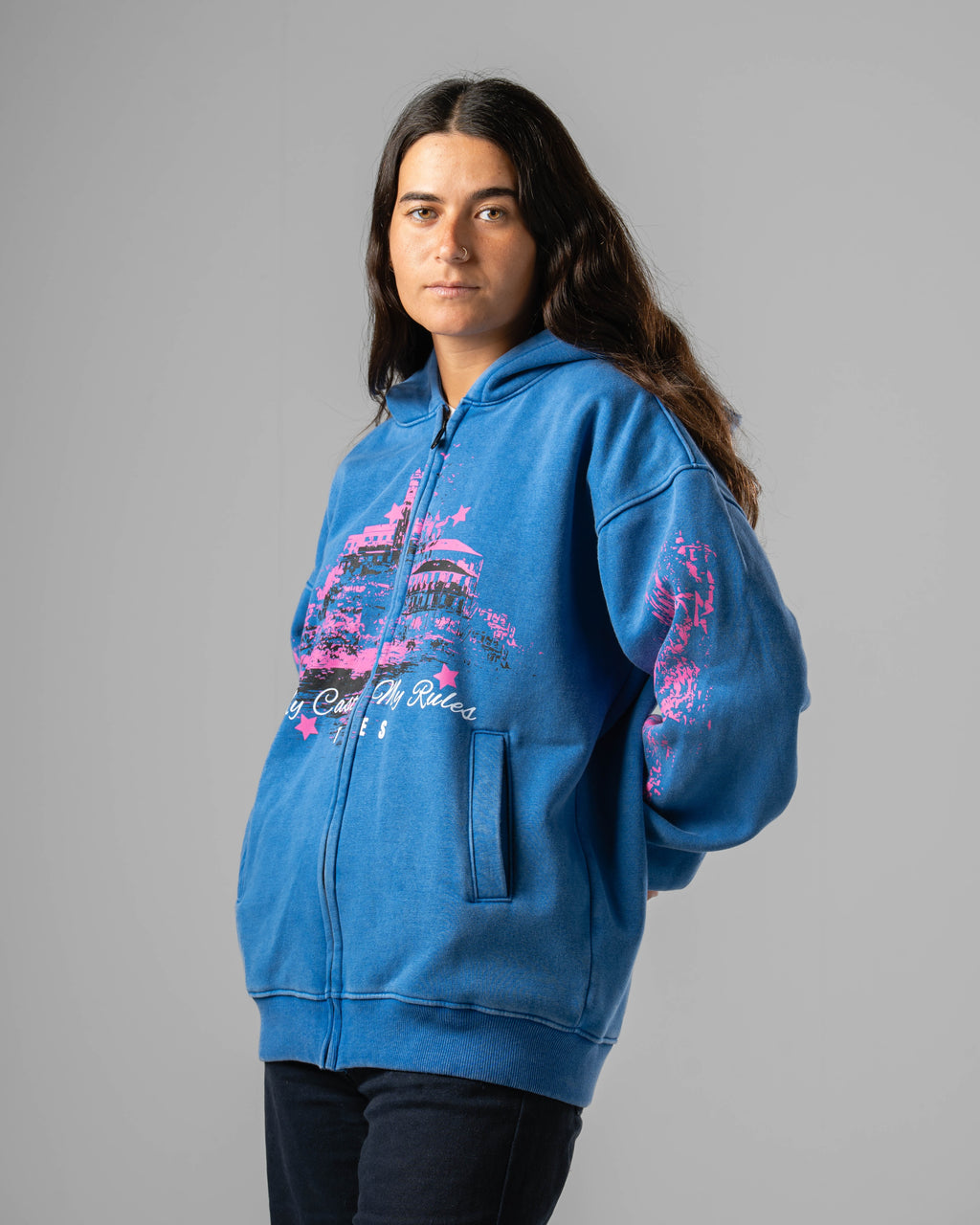 Washed Pepsi Castle Zip Hoodie
