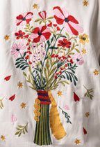 Silver Eternal Flowers Quarter-Zip Hoodie