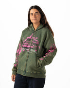 Washed Green Castle Zip Hoodie