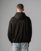 Washed Black Castle Zip Hoodie