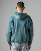 Washed Teal Castle Zip Hoodie
