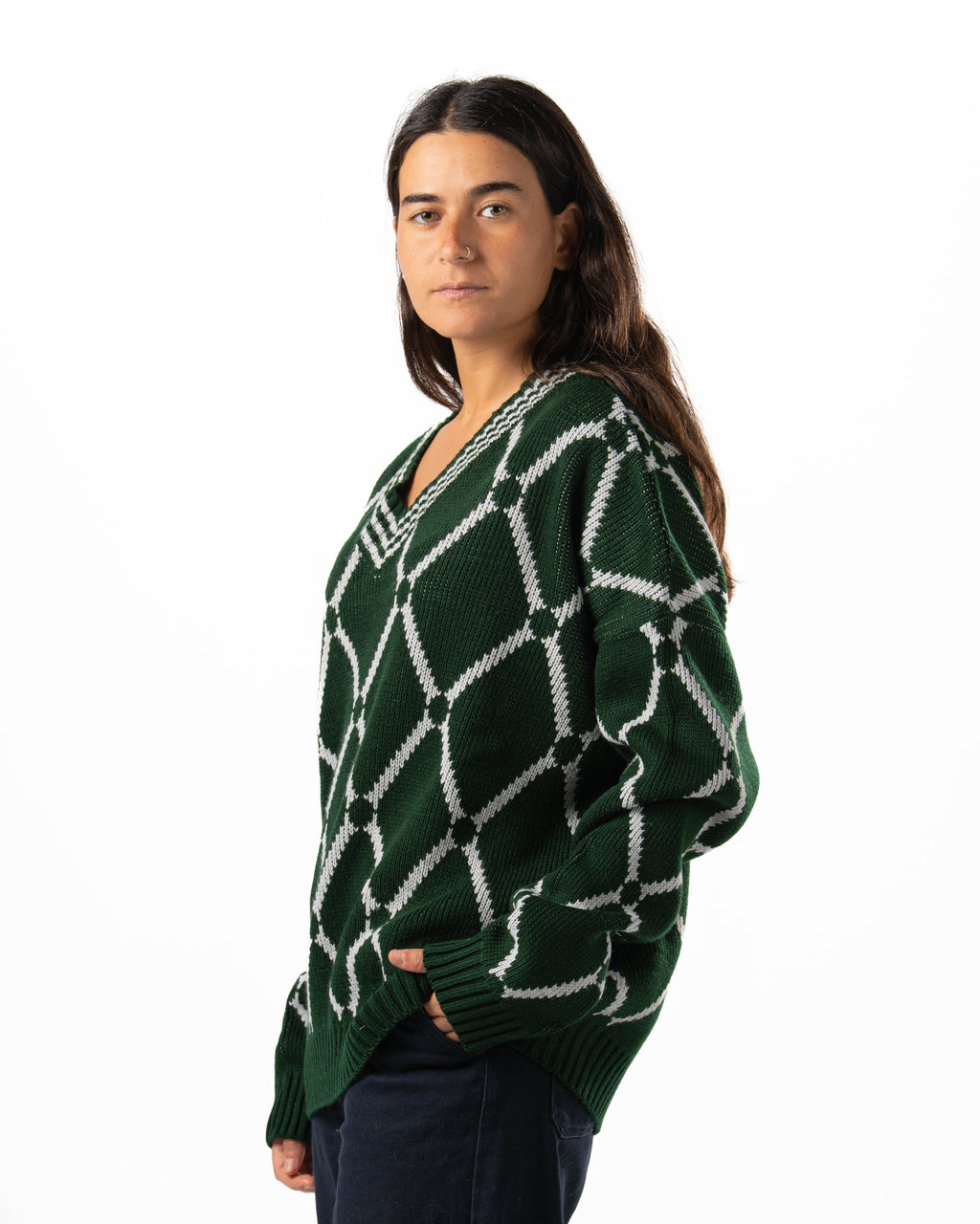 Green Checkered Pullover