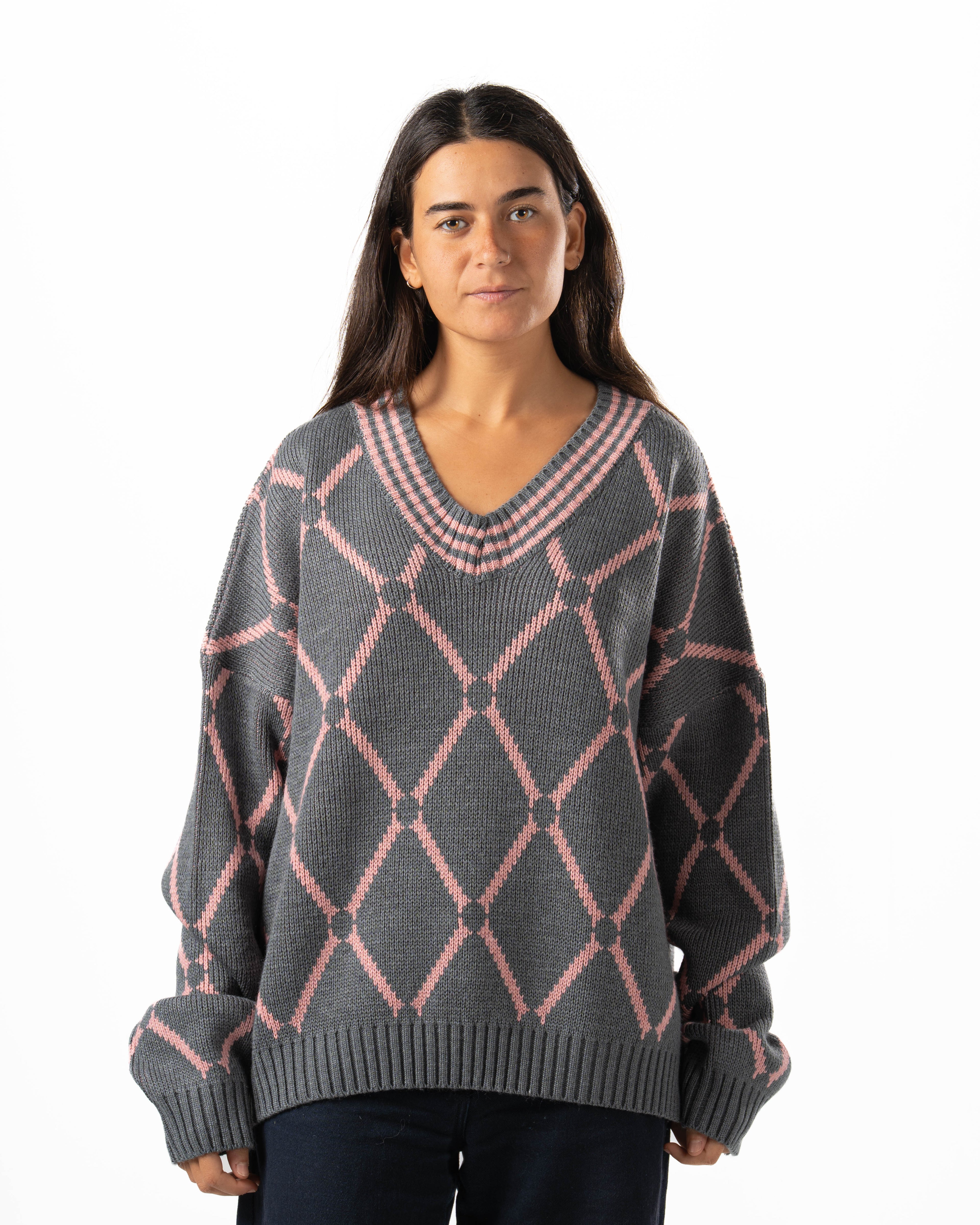 Grey Checkered Pullover