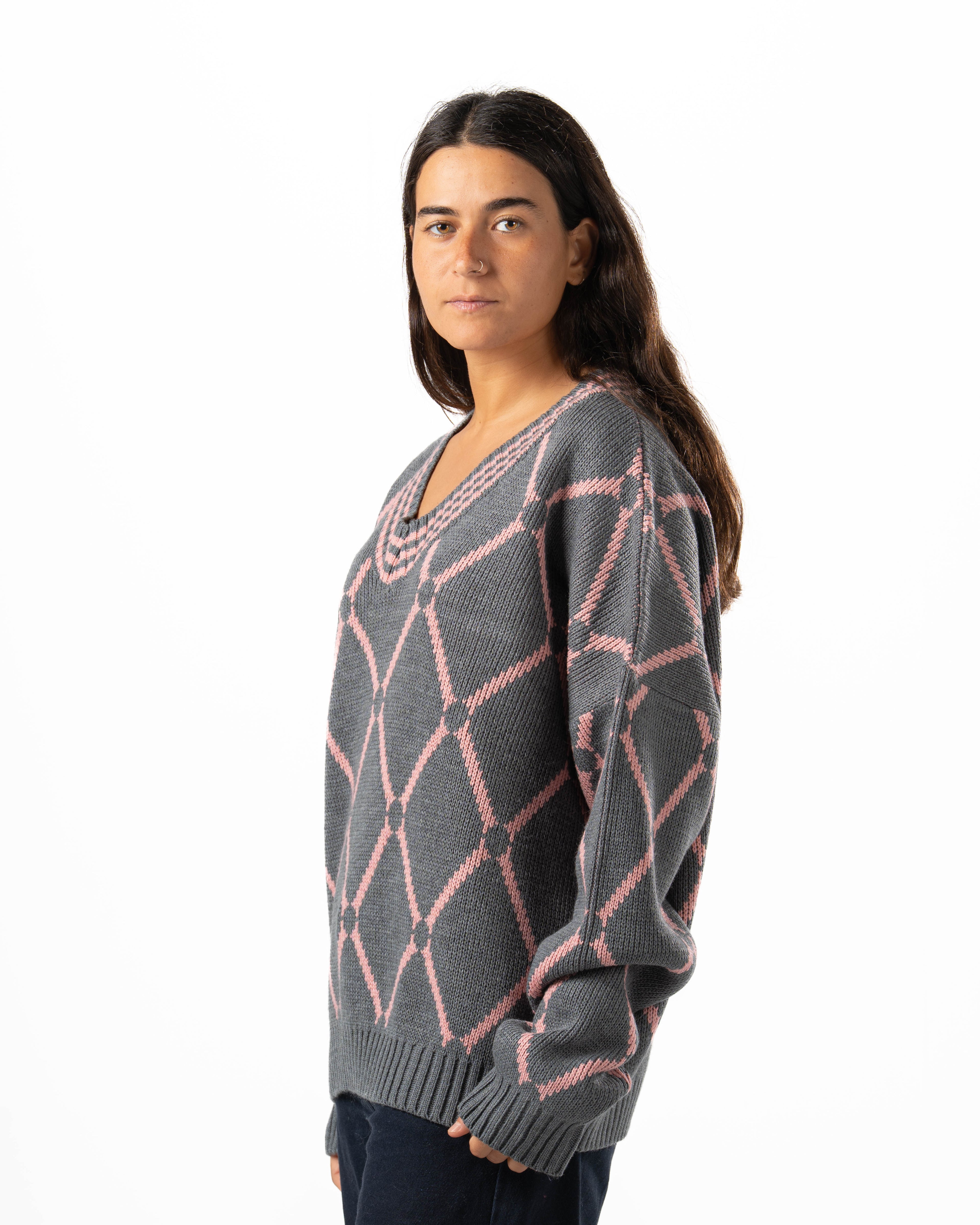 Grey Checkered Pullover
